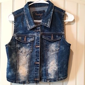 Girls Denim Vest, Size Large